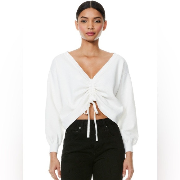 Alice & Olivia NORA REVERSIBLE DRAWCORD PULLOVER - XS - Picture 1 of 10